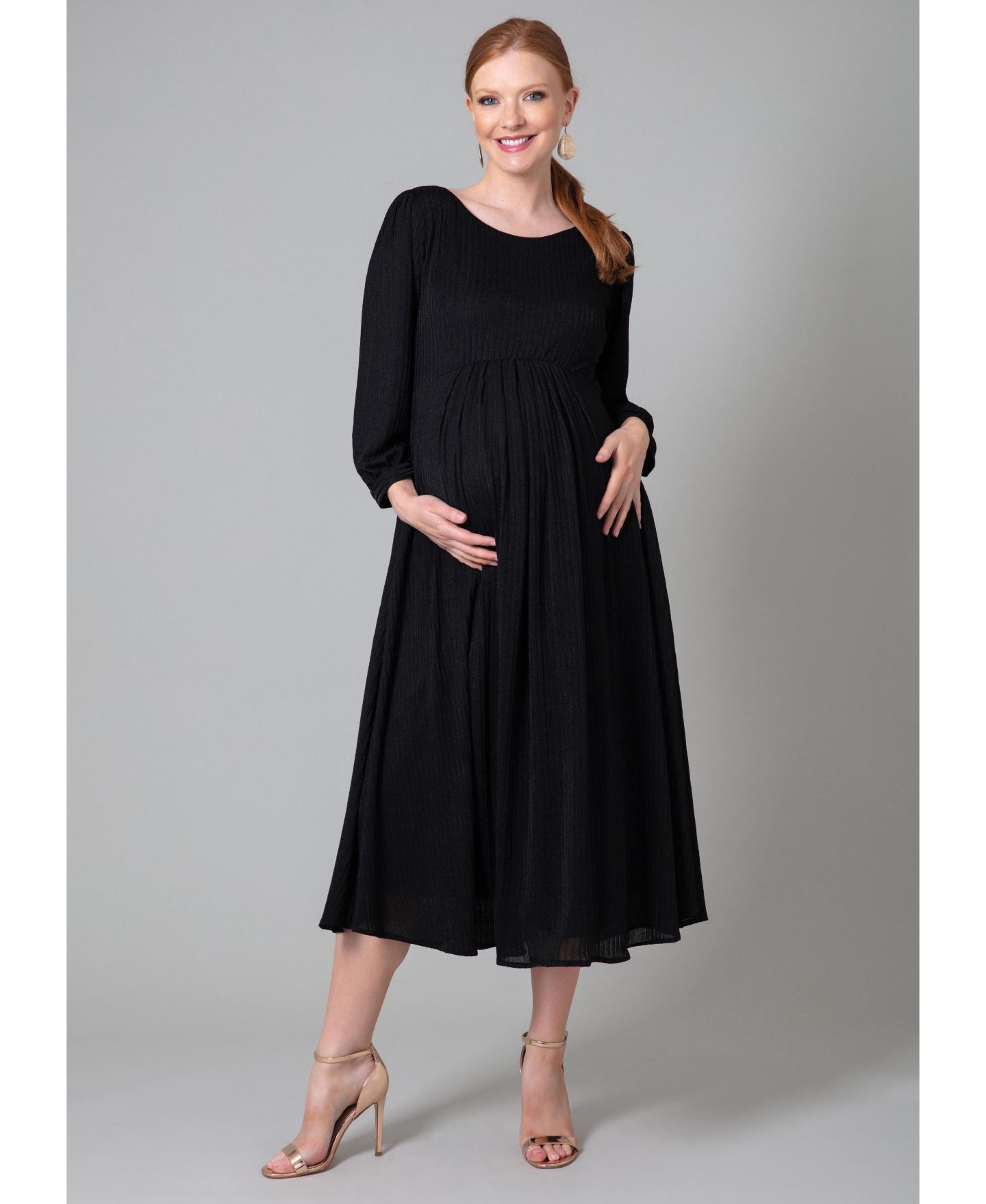 Женское платье Tiffany Rose Maternity Maternity Tiffany Rose Isla Ribbed Jersey Dress, цвет: Чёрный — фото 5