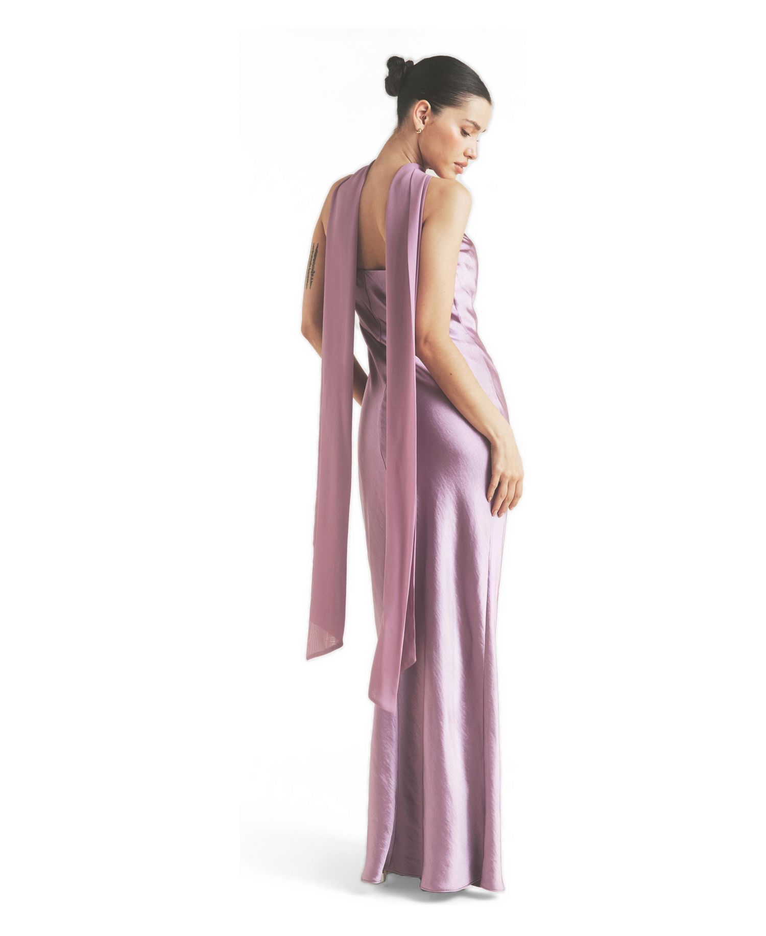 Women's Bandeau Satin Bridesmaid Dress