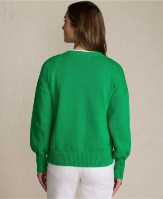 Women's Cotton Drifter Novelty Jacquard Crew Neck Sweater