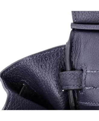 Pre-Owned Hermes Birkin 25 Handbag Blue Togo with Gold Hardware