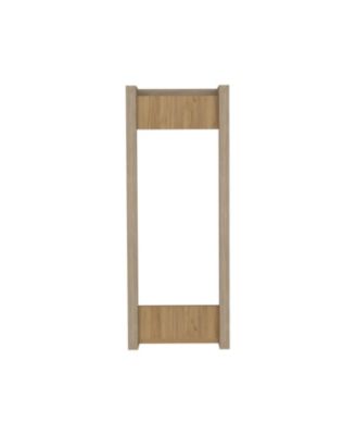 Washan Towel Rack, wall-mounted design, open vertical frame, integrated lower shelf for folded towels, sturdy and lightweight structure, Natural Oak