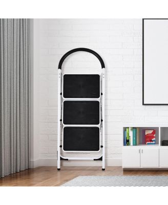 3 Step Ladder Folding Stool Heavy Duty 330Lbs Capacity Industrial Lightweight
