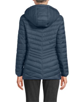 Women's Petite Wanderweight Packable Down Hooded Long Jacket