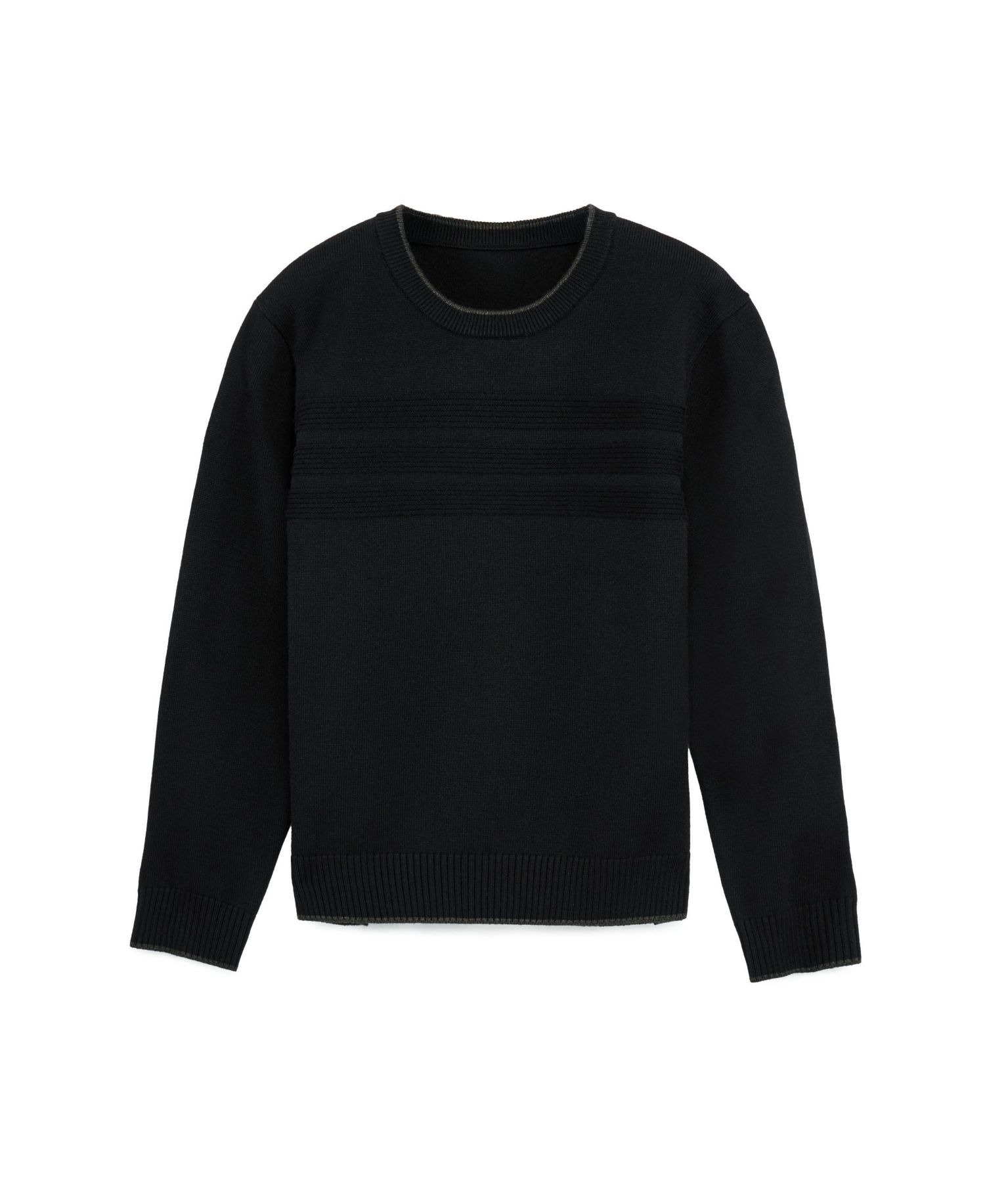 Boy's Moto Ribbing Detail Crew Neck Sweater