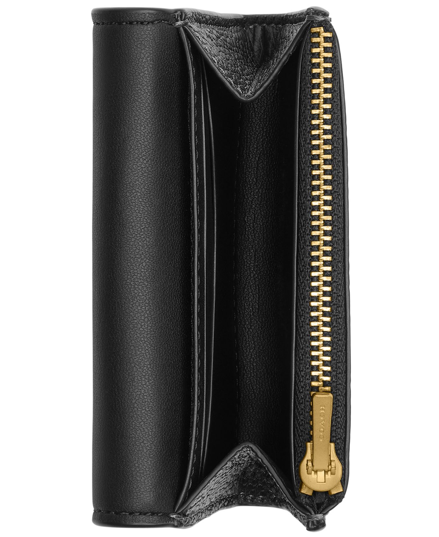 Футляр для карт Coach Essential из зернистой кожи с клапаном, цвет: Латунный / Чёрный — фото 3
