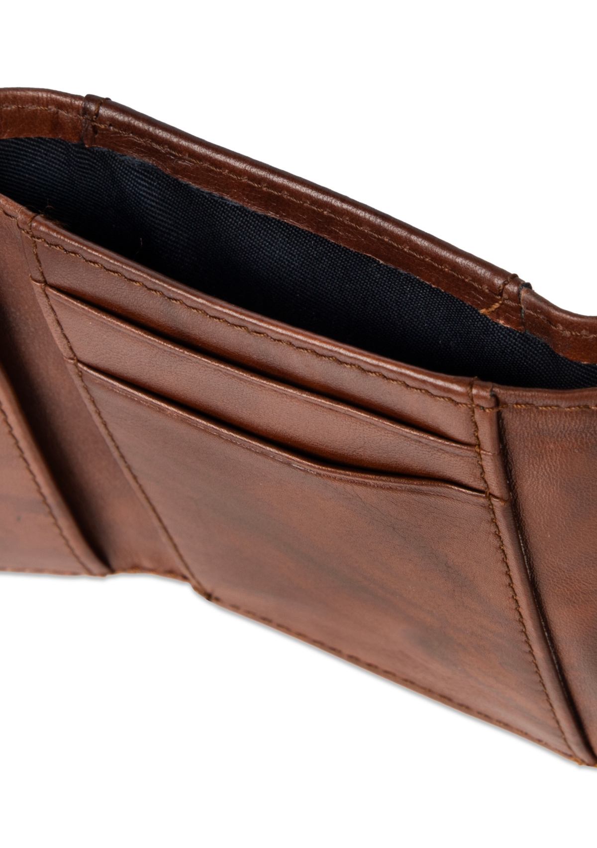 Tommy Hilfiger Men's Ribbon Striped Trifold Wallet In Brown