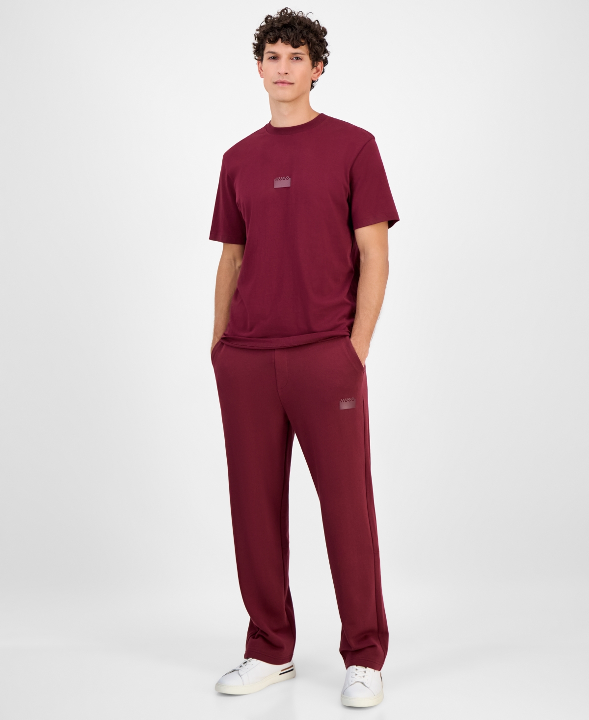 Hugo Boss Hugo By  Men's Cotton Logo Crewneck T-shirt In Red