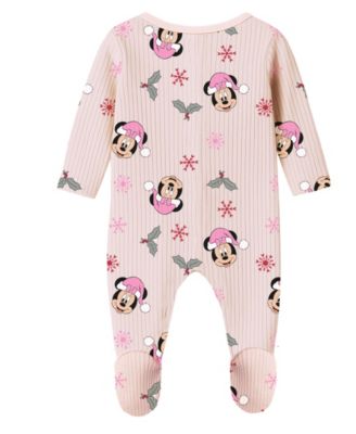 Baby Girls' Minnie Mouse Coverall, Bodysuit, Cap, Bib and Pants, 5-Piece Set
