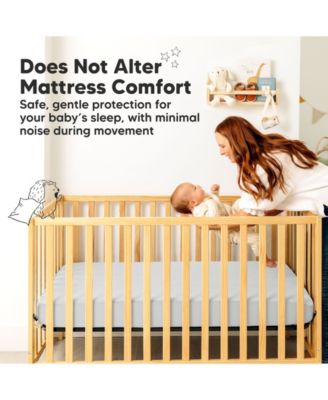 2-Pack Protect+ Waterproof Crib Mattress Protector Covers, Quin Quilted Cotton Baby Mattress Topper, Toddler Crib Sheets