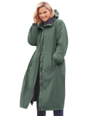 Plus Size Long Hooded Taslon Jacket