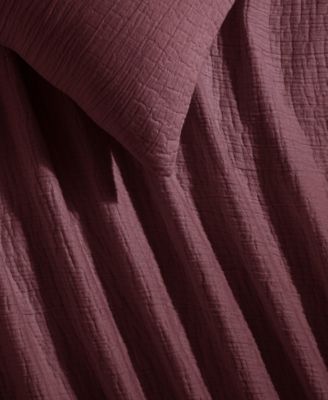 Washed Texture Solid Cotton Jacquard 3 Piece Comforter Set, Queen