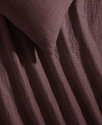 Washed Texture Solid Cotton Jacquard 3 Piece Comforter Set, Queen