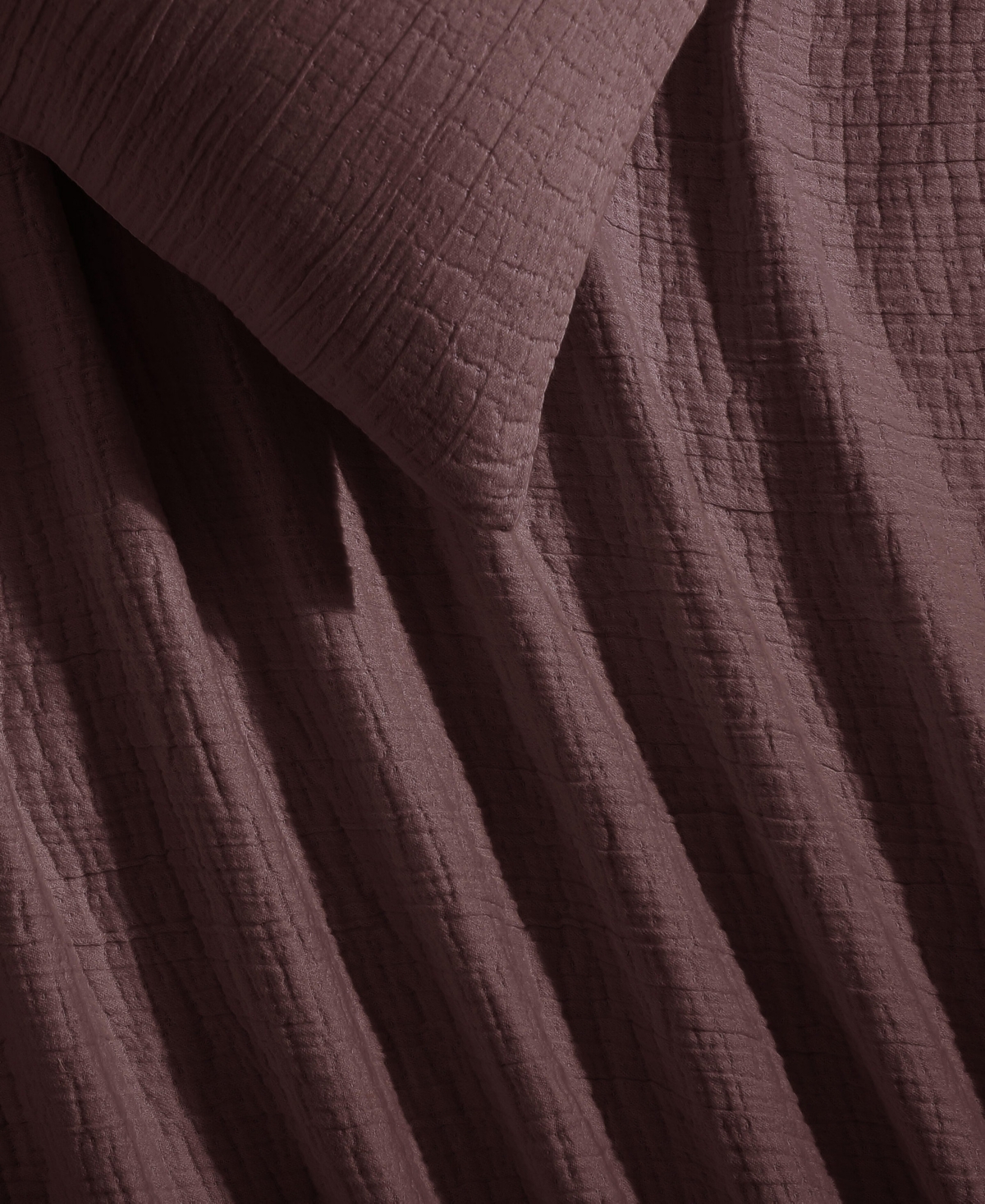 Calvin Klein Washed Texture Solid Cotton Jacquard 3 Piece Duvet Cover Set, Queen In Brown