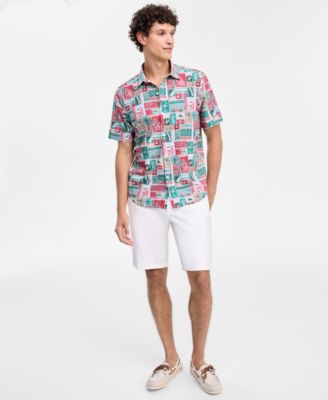 Men's Coast Gift Wrap-Print Short-Sleeve Shirt