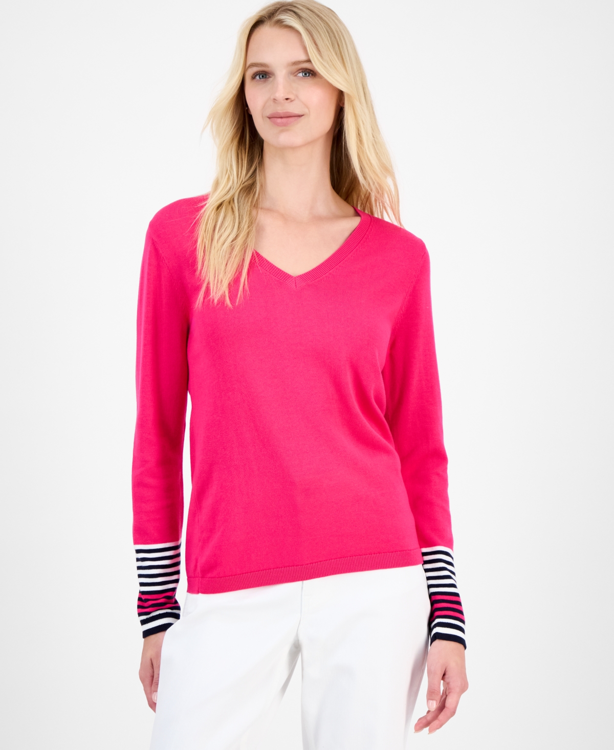 Nautica Jeans Women's Cotton V-Neck Sweater