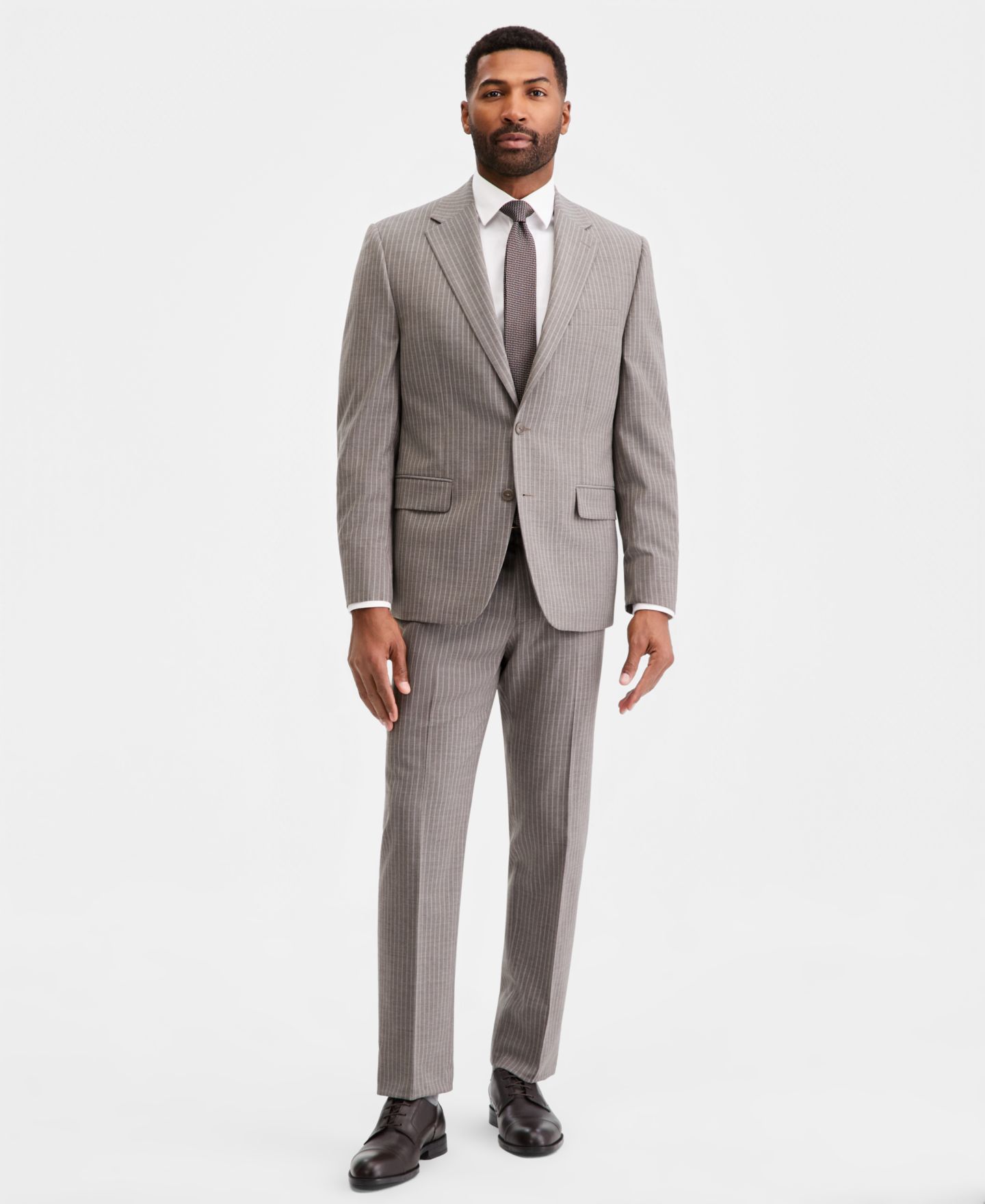 Мужские комплекты Michael Kors Classic-Fit Grey Pinstripe Suit Separates, цвет: Серый — фото 1