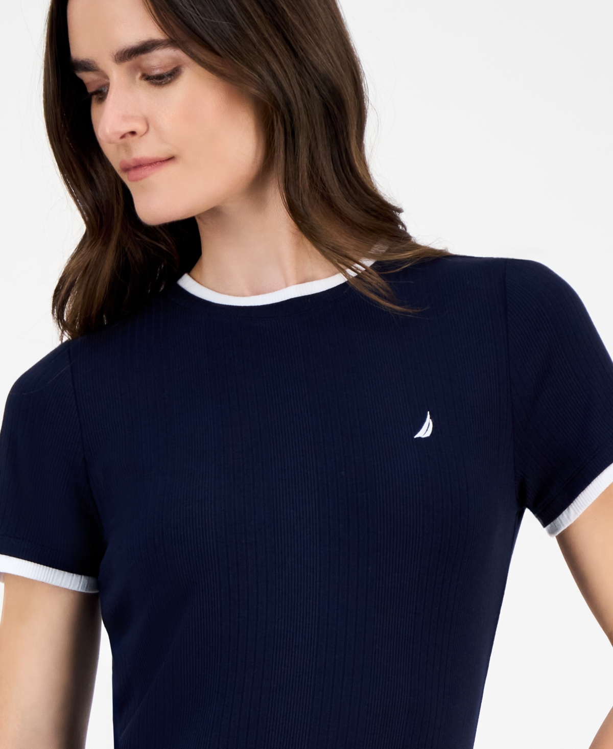 Nautica Jeans Women's Ribbed Midi Dress In Black