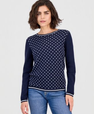 Nautica Jeans - Women's Cotton Dot Crewneck Sweater