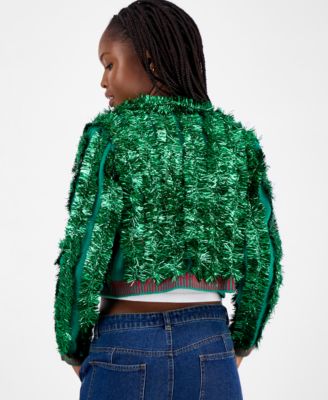 Juniors' Tinsel Cardigan Sweater