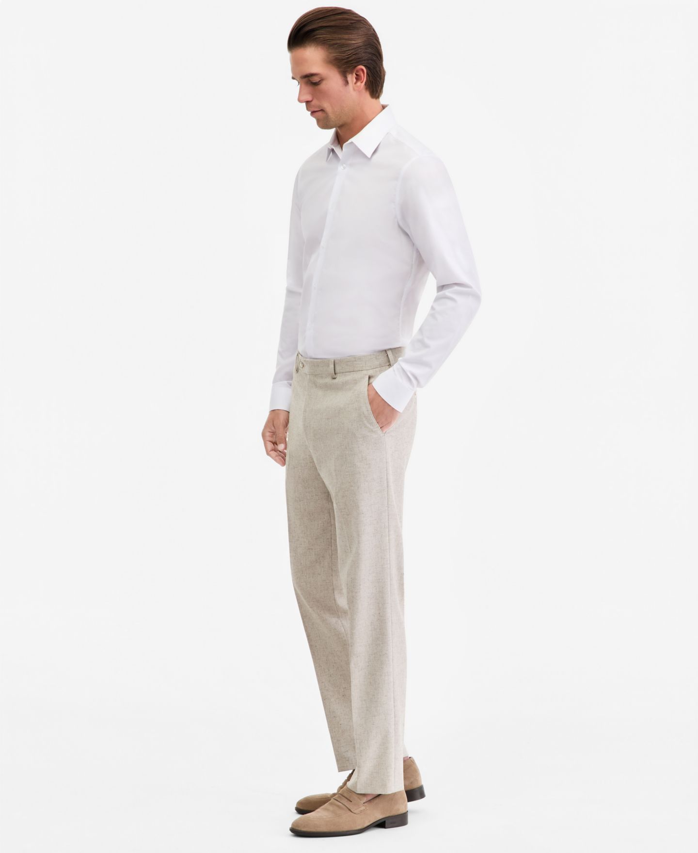 Мужские брюки Michael Kors Classic-Fit Tan Texture Suit Separate, цвет: Рыжевато-коричневый — фото 2