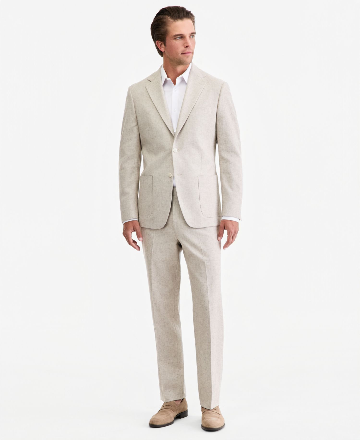 Men's Classic-Fit Tan Texture Suit Separate Pants