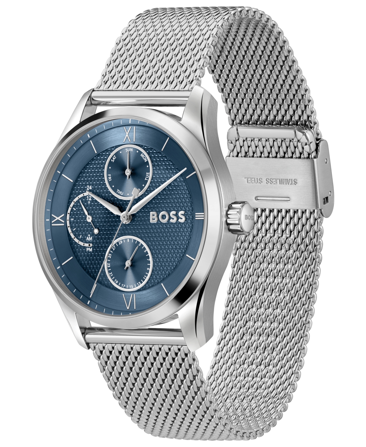 Hugo Boss Men's Principle Master Quartz Multifunction Stainless Steel Watch, 41mm In White