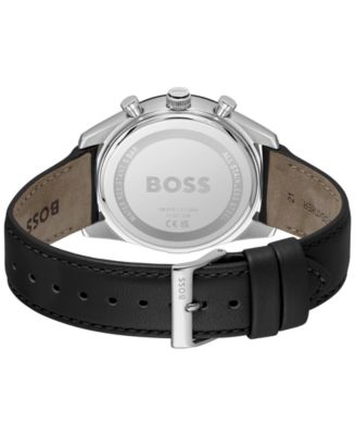 Men's Tourmaster Quartz Multifunction Black Calfskin Watch, 41mm