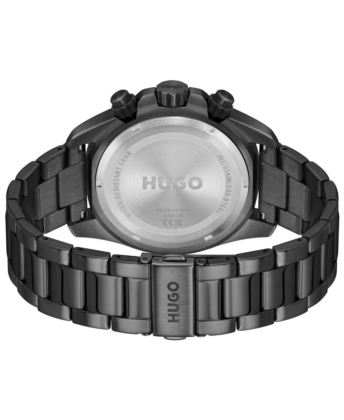 Hugo Boss Men's Dive Quartz Multifunction Ionic Plated Black Steel Watch, 44mm
