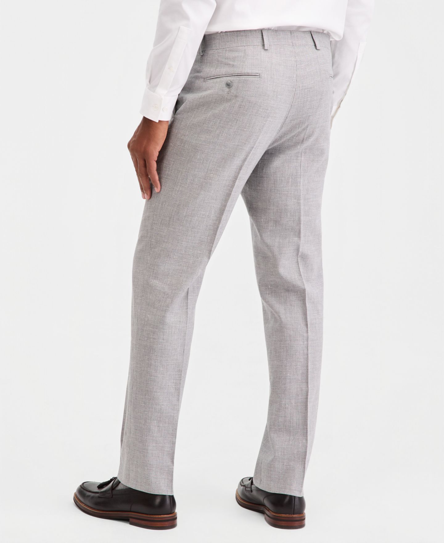 Мужские брюки Michael Kors Classic-Fit Mini Houndstooth Suit Separate, цвет: Светлый серый — фото 4