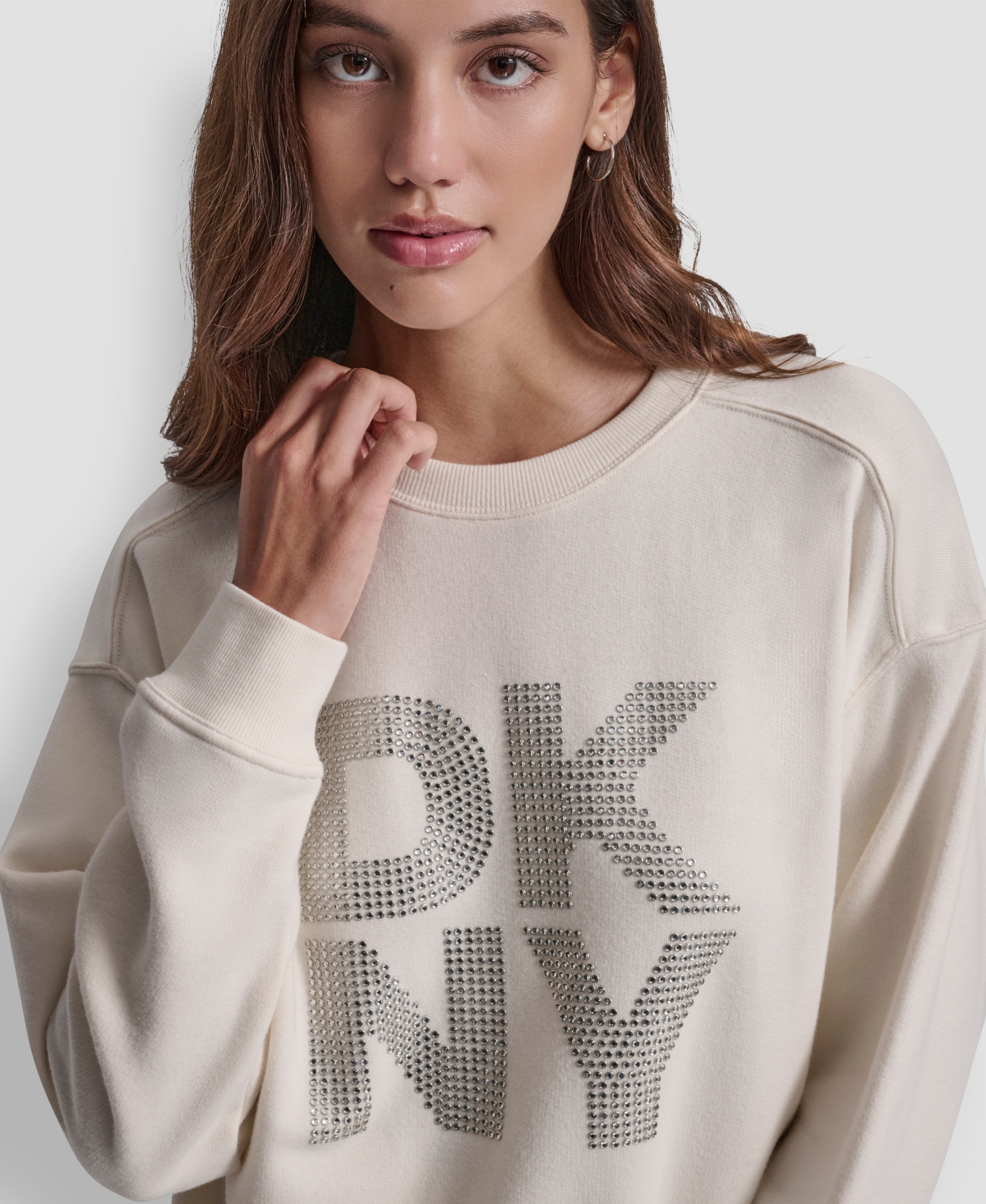 Dkny Jeans Petite Long Sleeves Sweatshirt In Neutral