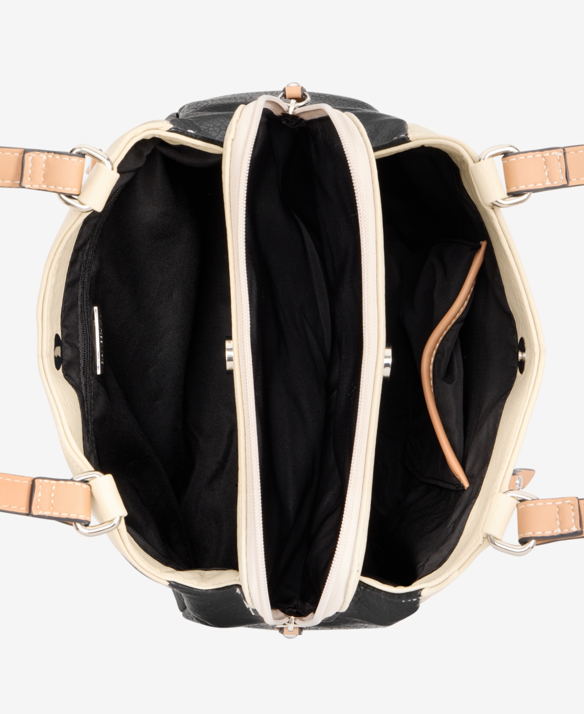 Giani Bernini Colorblock Pebbled 4-poster Tote, Exclusively At Macy's In Black