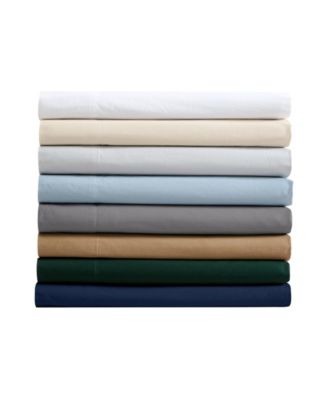 Solid Cotton Percale 4-Piece Sheet Set, King