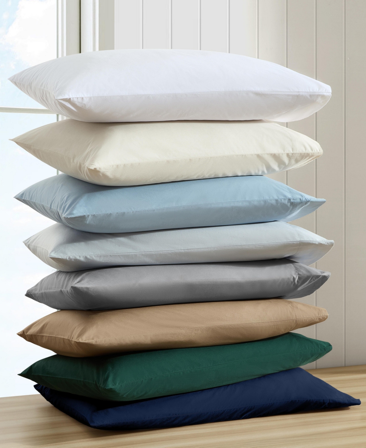 Nautica Solid Cotton Percale 3-piece Sheet Set, Twin Xl In Green