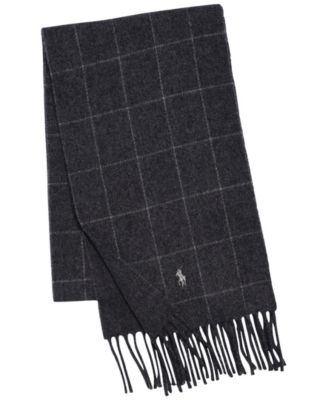 Men's Wool Blend Reversible Windowpane Scarf