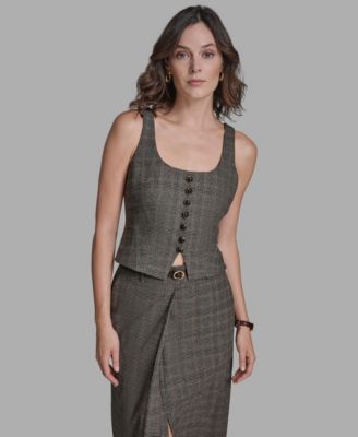 Women's Button-Front Sleeveless Vest