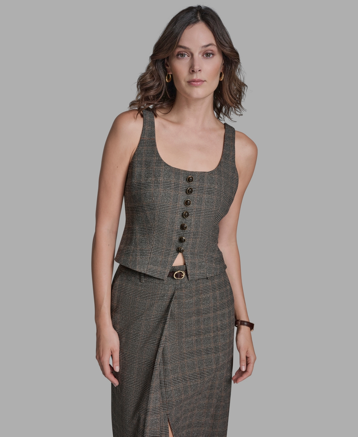 Bcbg Women's Button-Front Sleeveless Vest