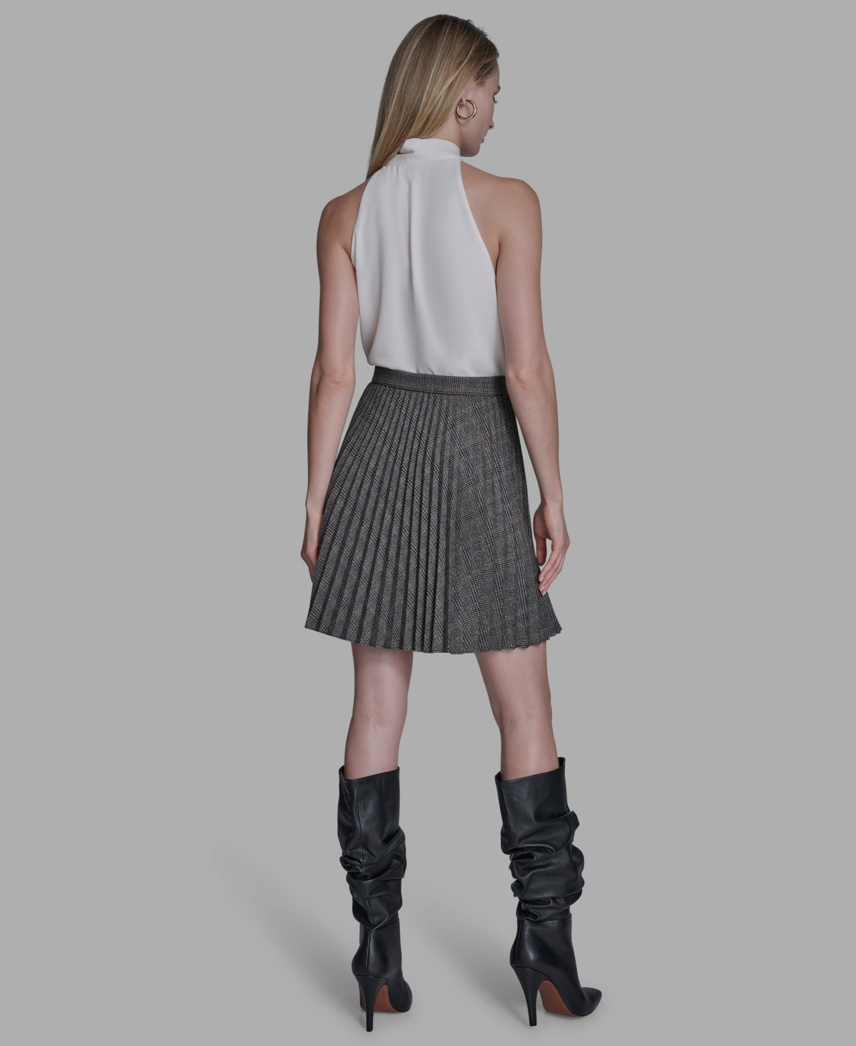 Bcbg Women's Pleated Skirt In Gray