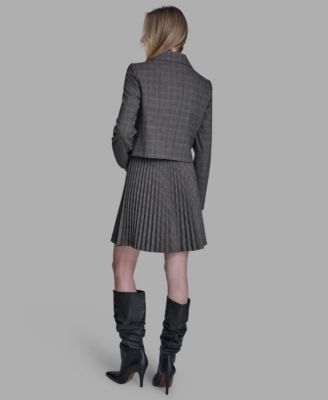 Women's Novelty Plaid Button Down Jacket