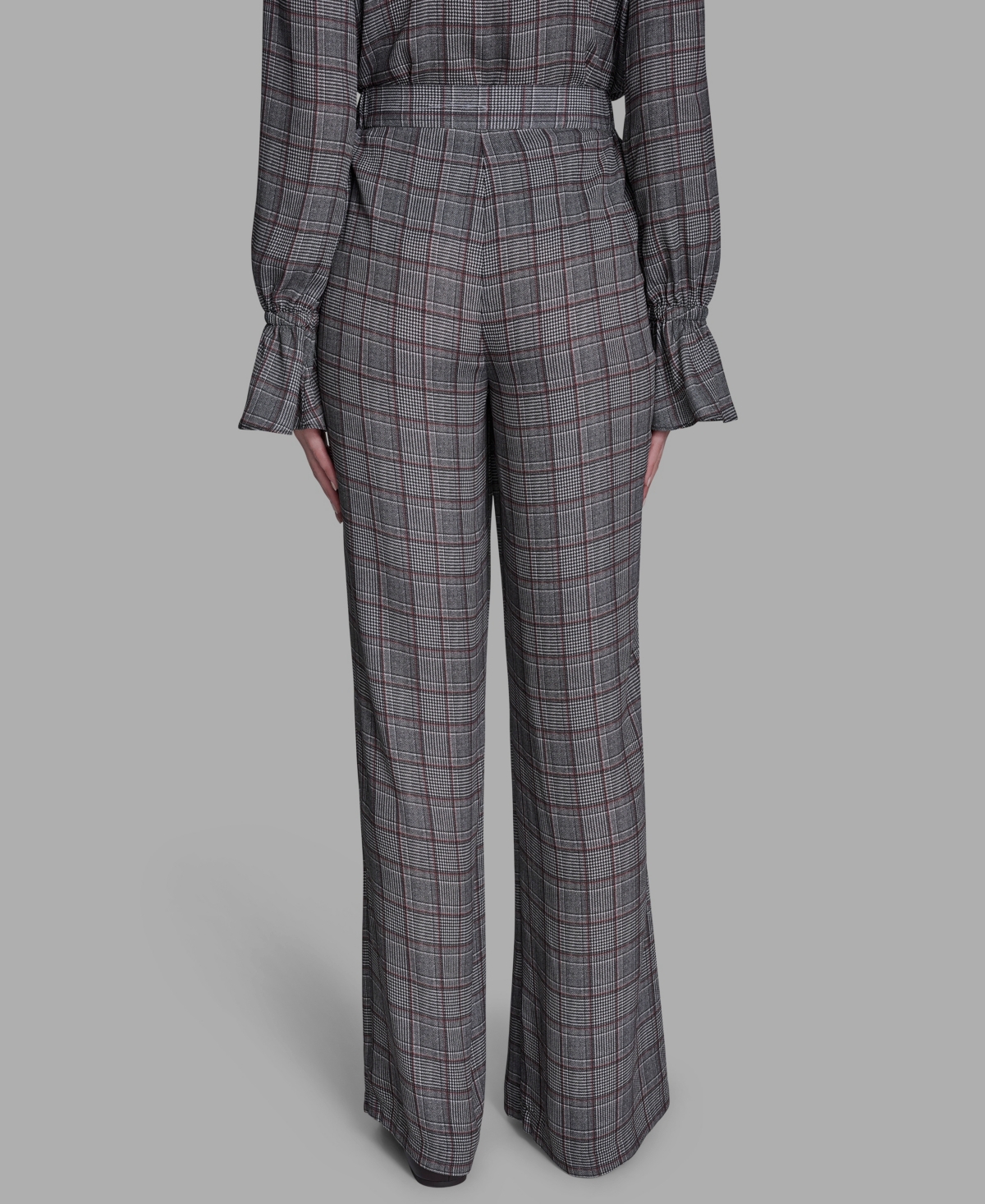 Bcbg Women's Plaid Wide-leg Pants In Gray
