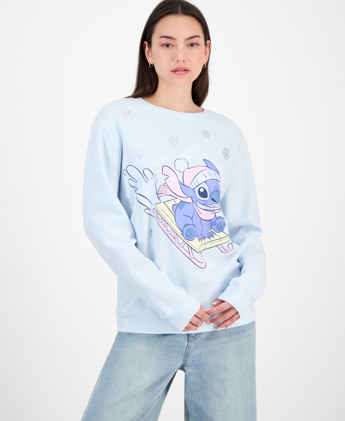Disney Juniors' Stitch Sledding Graphic Sweatshirt