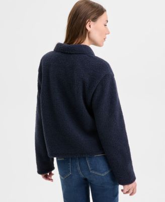 Women's Fleece Cropped Trucker Jacket