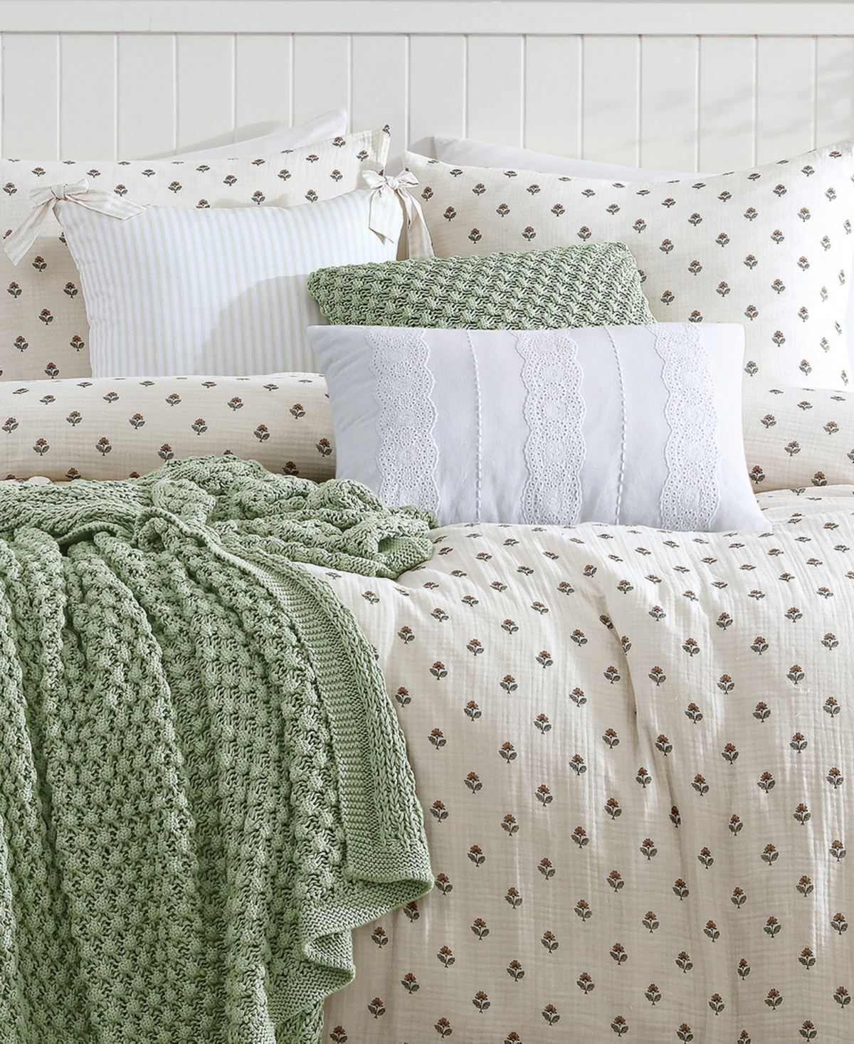 Peri Home Block Print Gauze Cotton 3-Pc. Duvet Cover Set