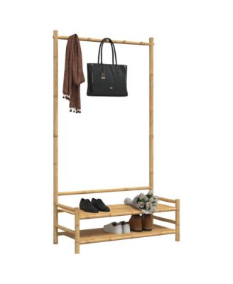 Clothes Rack Natural Bamboo Bamboo Compact Clothes Rack