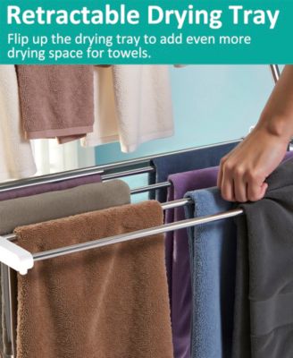 2-Tier Clothes Drying Rack with Adjustable Gullwing Arms