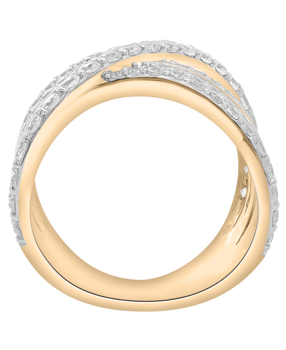 Macy's Criss Cross Diamond Band Ring (2 Ct. T.w.) In 14k Yellow Gold In Gold