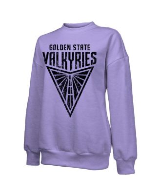 Women's Violet Golden State Valkyries Oversized Primary Logo Drop Shoulder Tri-Blend Pullover Sweatshirt