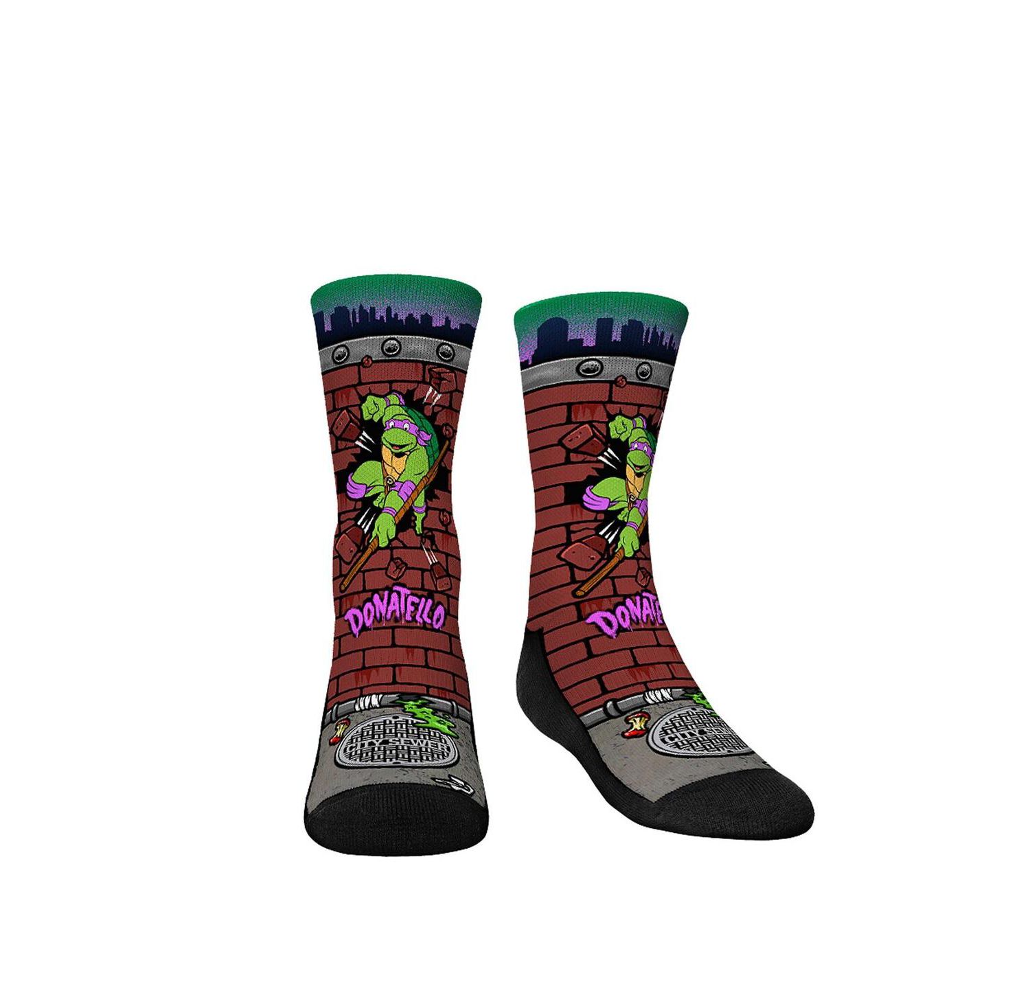 Big Boys and Girls Teenage Mutant Ninja Turtles Donatello Breakout Crew Socks