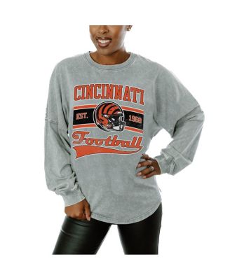 Gameday Couture - Women's Gray Cincinnati Bengals Snow Wash Oversized Long Sleeve T-Shirt