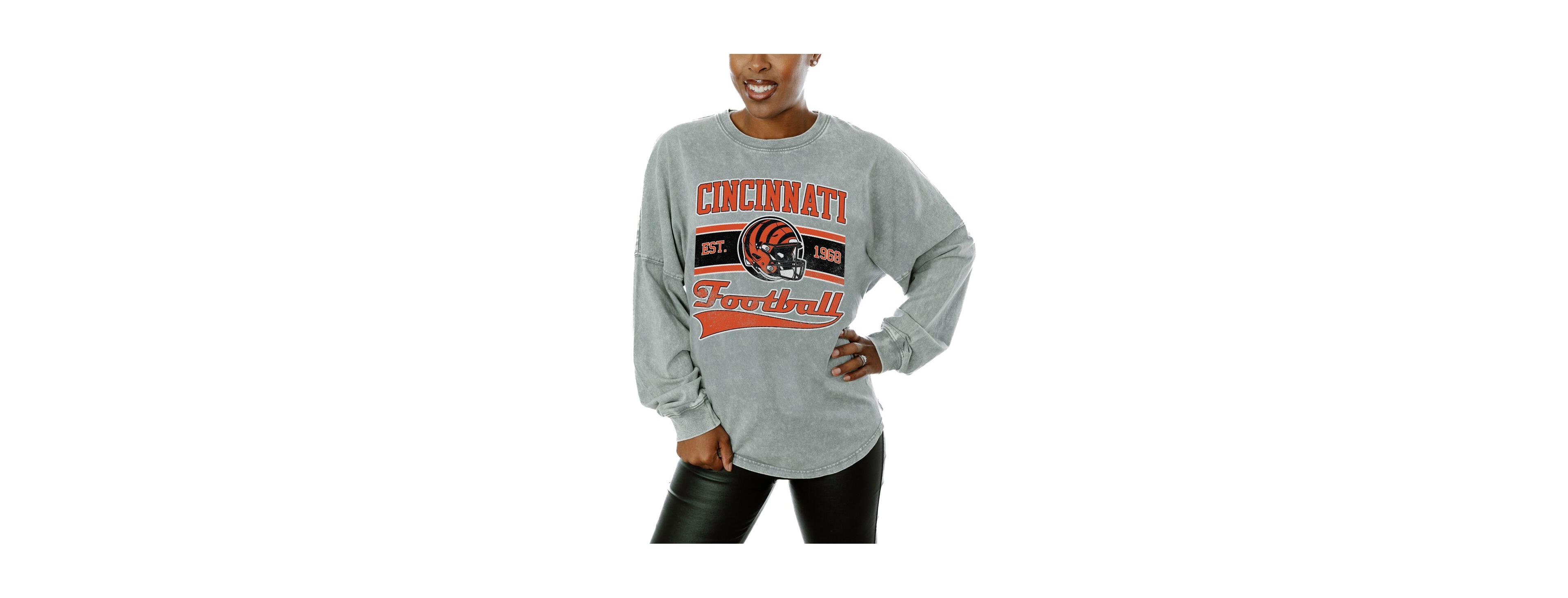 Gameday Couture Women's Gray Cincinnati Bengals Snow Wash Oversized Long Sleeve T-Shirt
