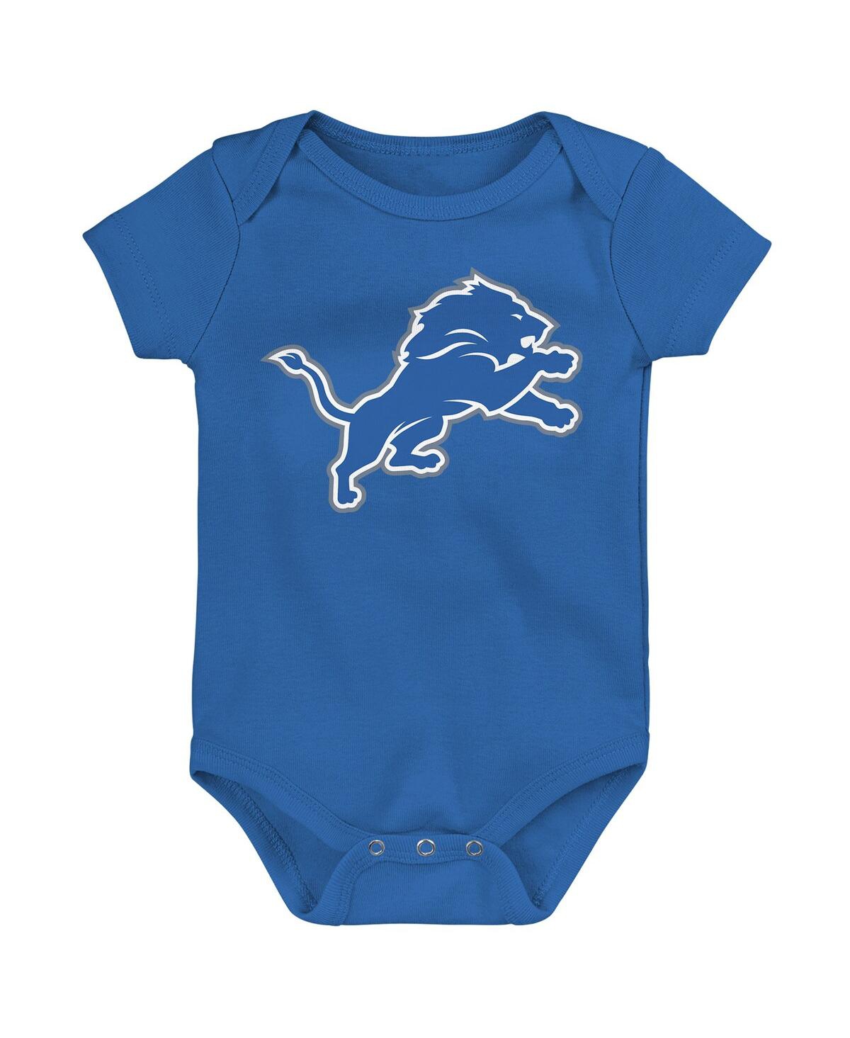 Outerstuff Newborn 3-piece Detroit Lions Little Tike Bodysuit Set In Black